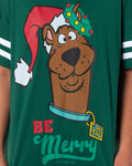 Scooby-Doo Women's Christmas Be Merry Nightgown Pajama Shirt Dress For Adults