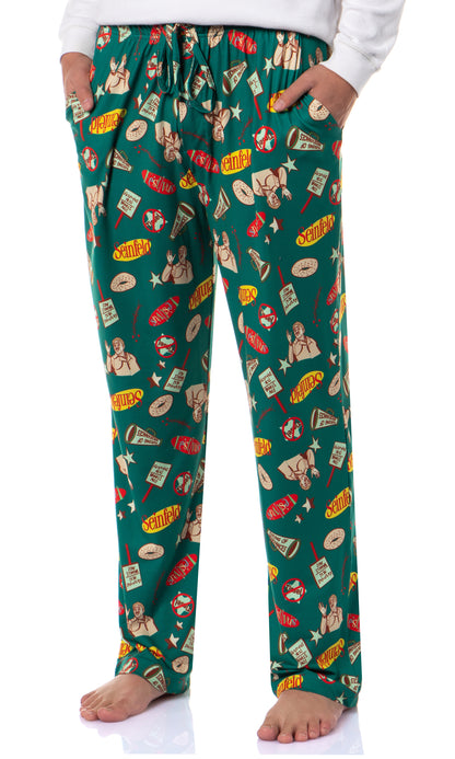 Seinfeld Men's Christmas Tossed Print Sleep Pajama Pants For Adults