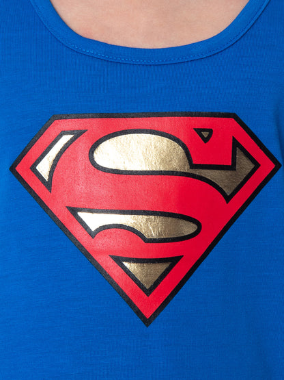 Dc Comics Girls' Superman Classic Logo Racerback Tank Shorts Pajama Set
