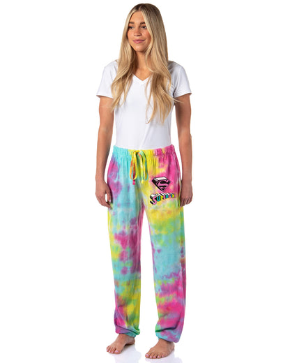 DC Comics Supergirl Jogger Pajama Pants Women's Rainbow Logo Pajamas