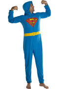 DC Comics Mens' Superhero Character Hooded Union Suit Footless Pajamas Costume