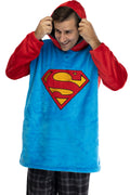 DC Comics Justice League Mens Oversized Sherpa Sweatshirt Lounge Hoodie