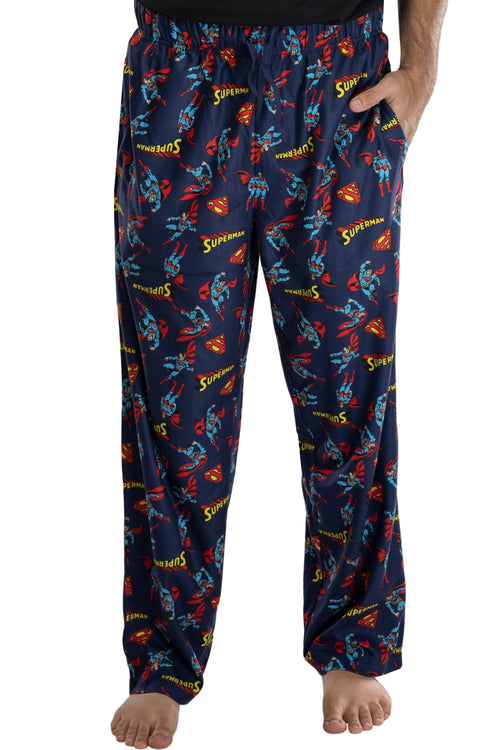 DC Comics Mens Superman All Over Print Loungewear Pajama Pants