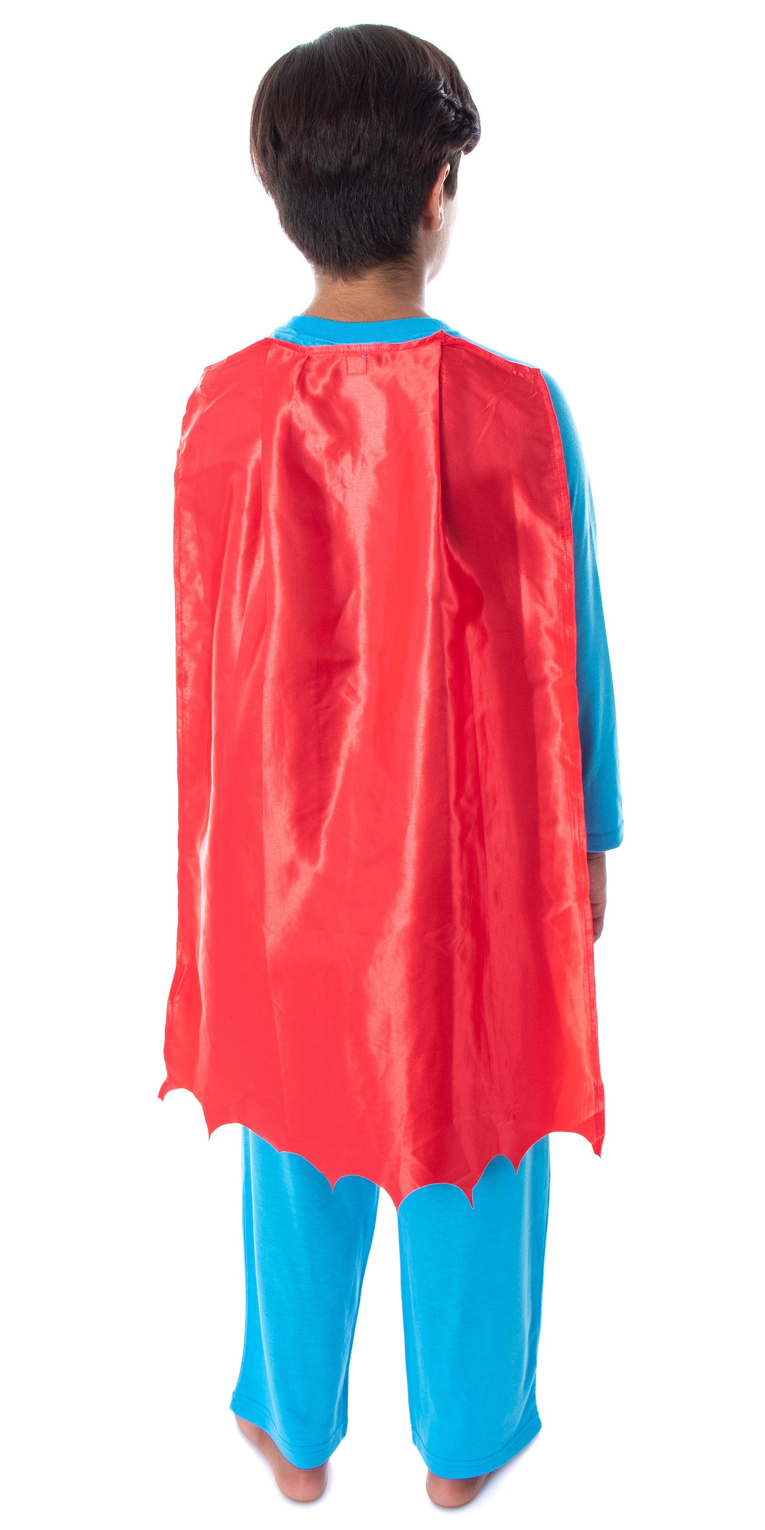 DC Comics Boys' Superman Costume Shirt And Pants Pajama Set with Cape (10/12)