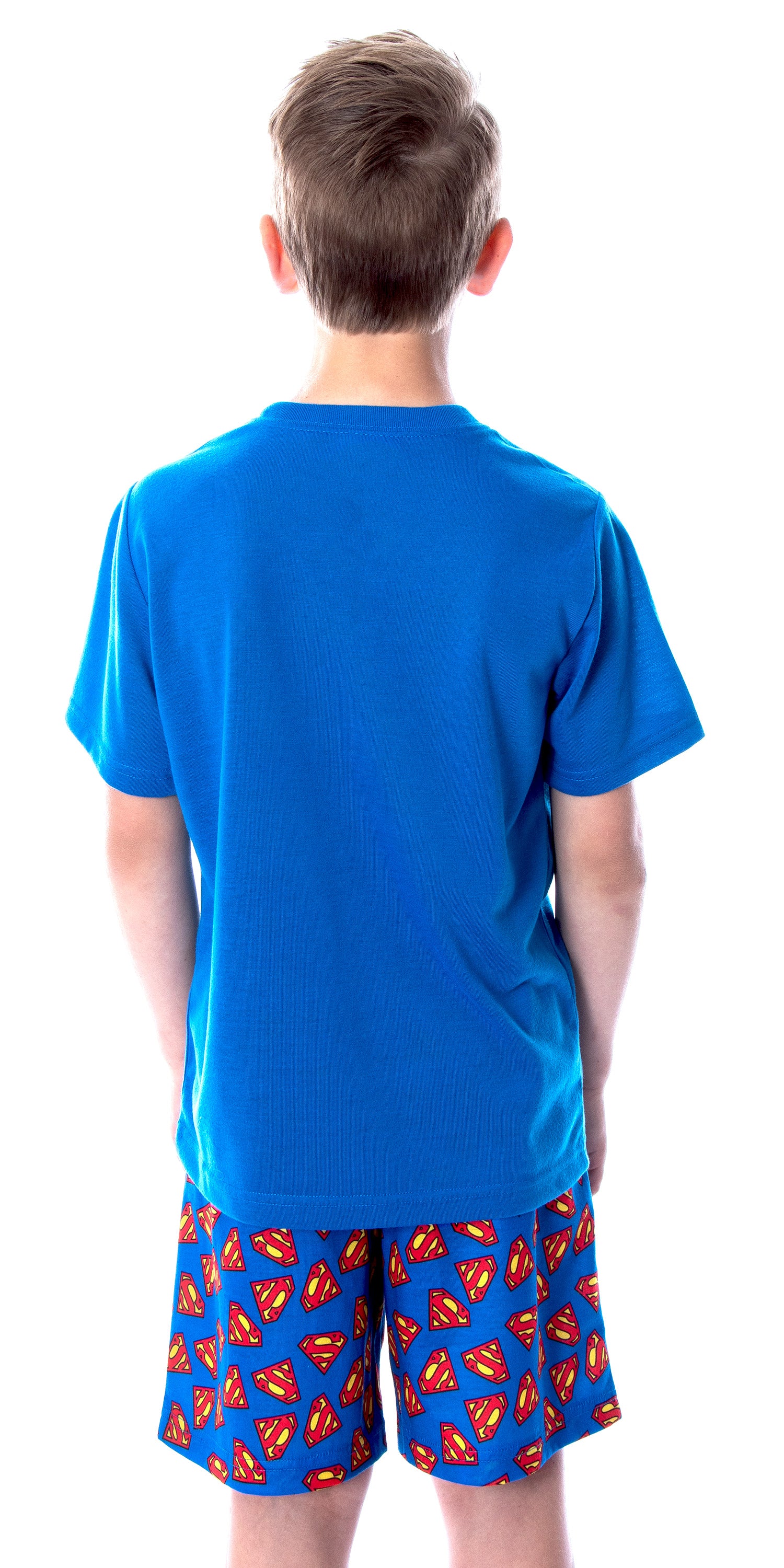 DC Comics Big Boys' Superman Logo Short Sleeve Pajama Short Set (8)