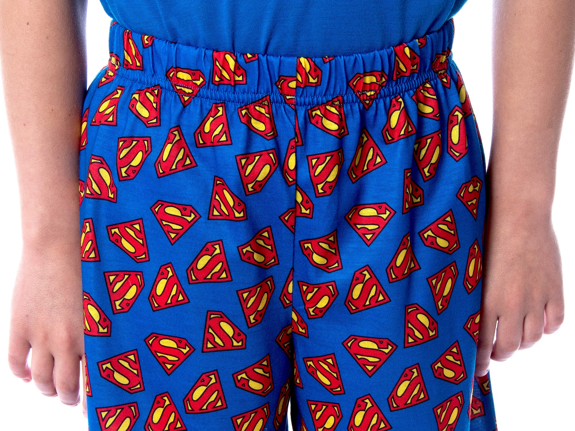 DC Comics Big Boys' Superman Logo Short Sleeve Pajama Short Set (14/16)