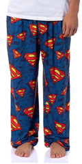 DC Comics Men's Superman Symbol Tossed Print Pajama Pants For Adults