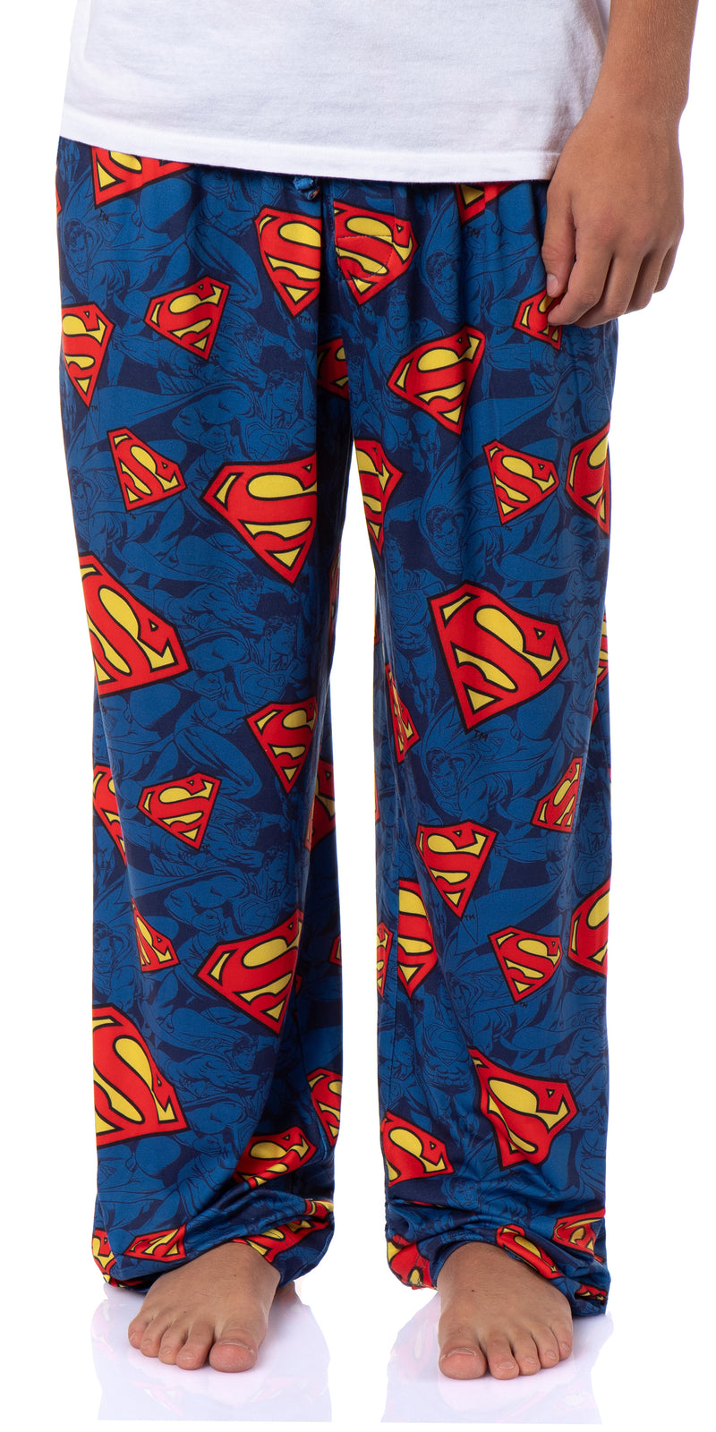 DC Comics Men's Superman Symbol Tossed Print Pajama Pants For Adults