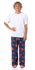 DC Comics Men's Superman Symbol Tossed Print Pajama Pants For Adults