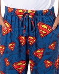 DC Comics Men's Superman Symbol Tossed Print Pajama Pants For Adults