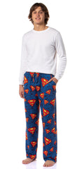 DC Comics Men's Superman Symbol Tossed Print Pajama Pants For Adults