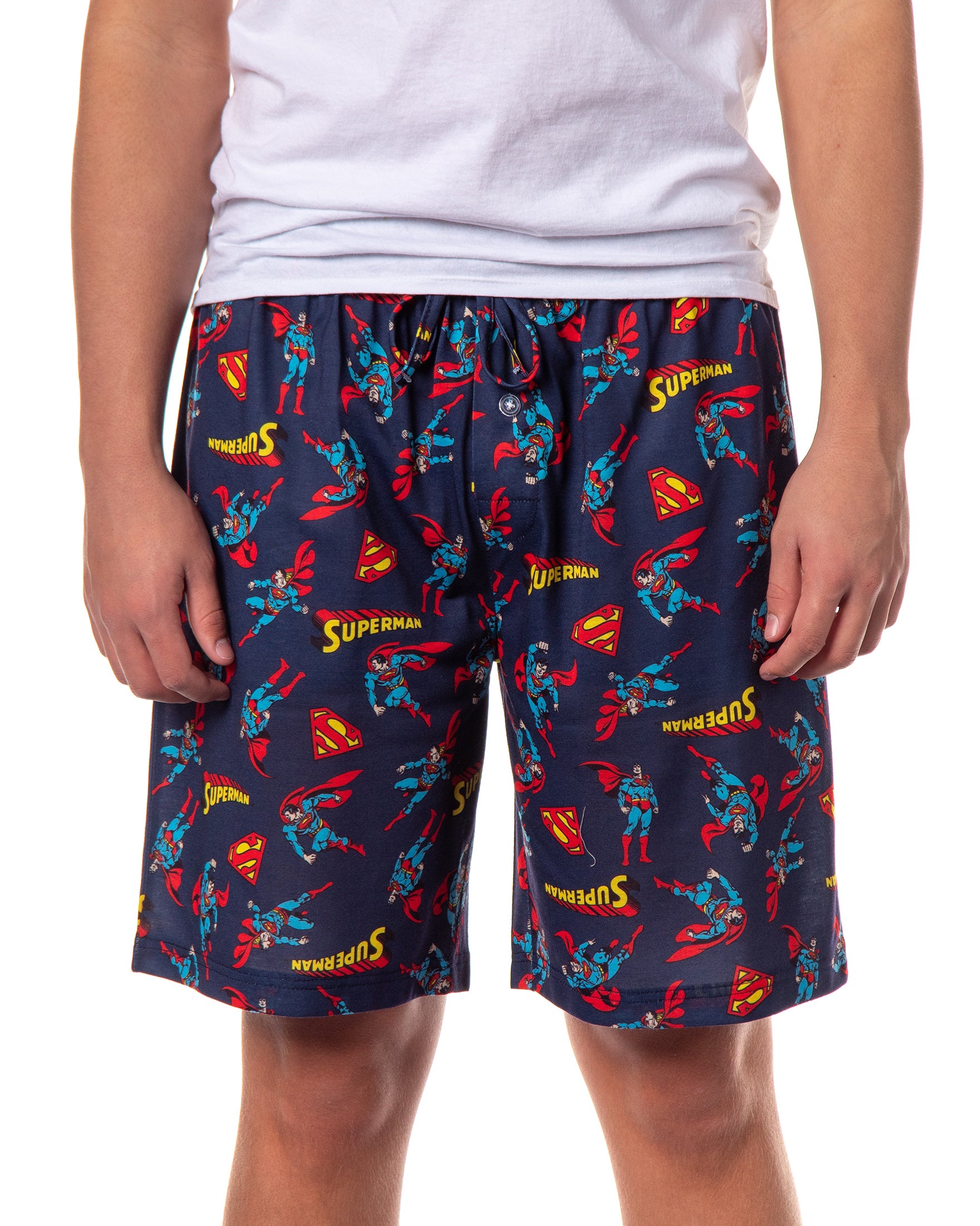 DC Comics Superman Pajama Shorts Men's All Over Print Lounge Bottoms