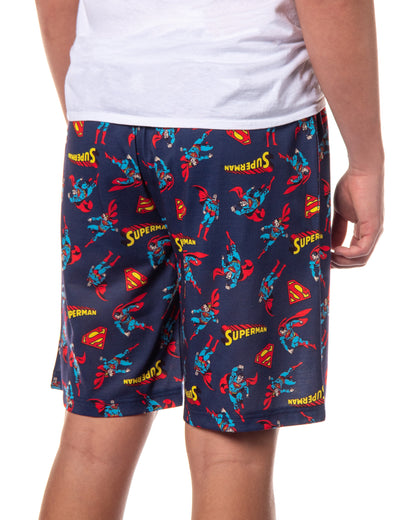 DC Comics Superman Pajama Shorts Men's All Over Print Lounge Bottoms
