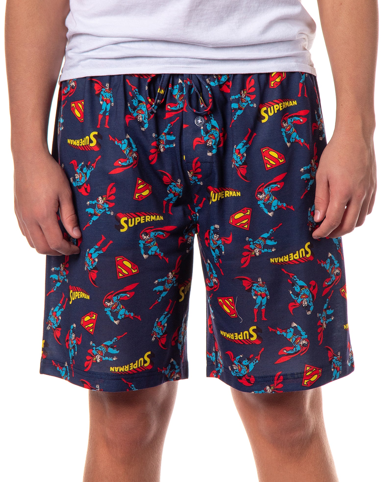 DC Comics Superman Pajama Shorts Men's All Over Print Lounge Bottoms