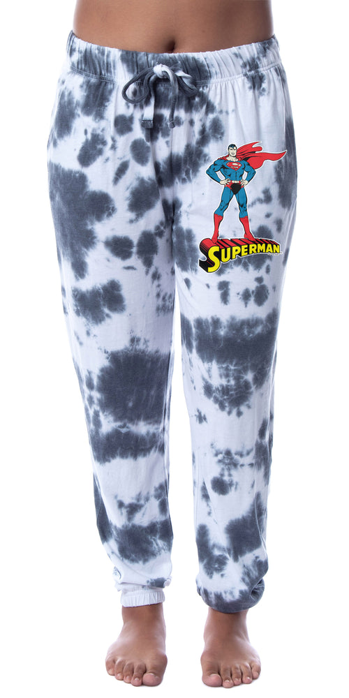 DC Comics Womens' Superman Logo Tie-Dye Jogger Sleep Pajama Pants