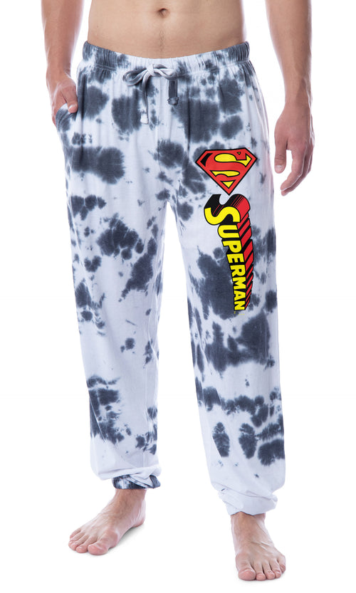 DC Comics Mens' Superman Tie Dye Logo Sleep Jogger Pajama Pants