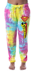 DC Comics Womens' Superman Logo 'S' Tie-Dye Jogger Sleep Pajama Pants
