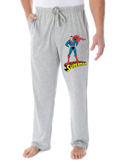 DC Comics Men's Vintage Superman Character And Logo Adult Superhero Loungewear Pajama Pants
