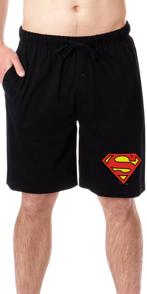 DC Comics Mens' Superman 'S' Logo Icon Character Sleep Pajama Shorts (X-Large)