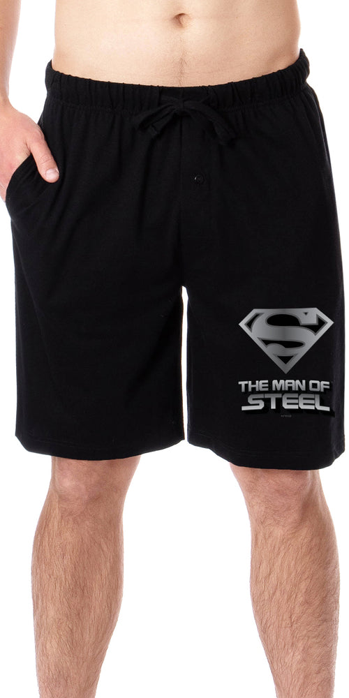 DC Comics Mens' Superman The Man Of Steel Character Sleep Pajama Shorts (Large)