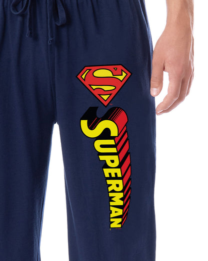DC Comics Men's Superman Vintage 'S' Logo Sleep Lounge Pajama Pants For Adults