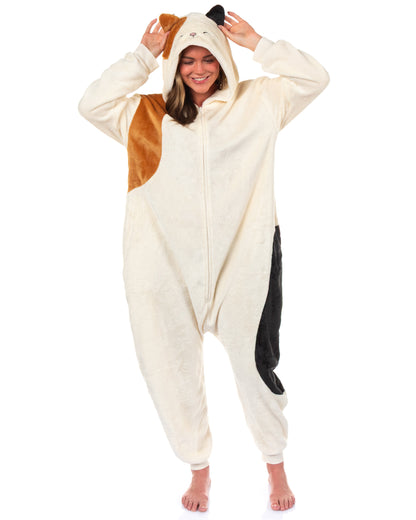 Squishmallows Union Suit Women's Kigurumi Pajama Costume (Cat, S/M)