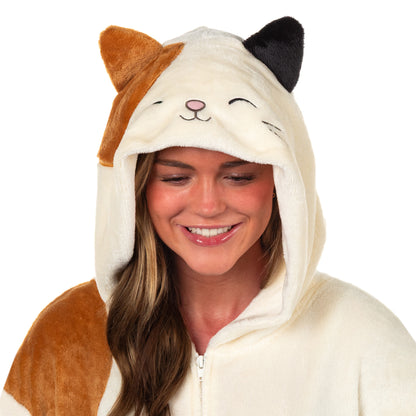Squishmallows Union Suit Women's Kigurumi Pajama Costume (Cat, XXS/XS)