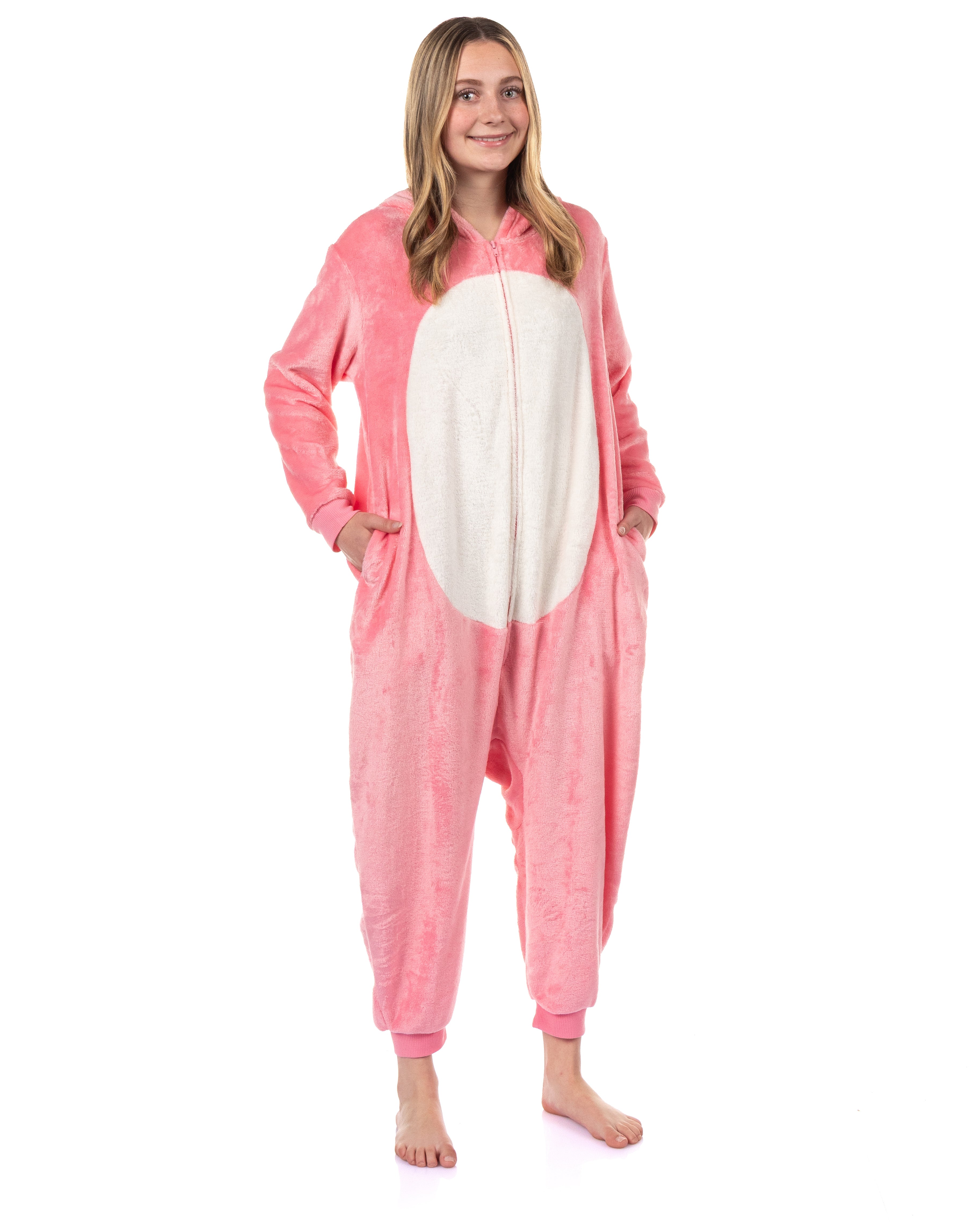 Squishmallows Union Suit Girls' Kigurumi One Piece Pajamas (Axolotl, 10/12)