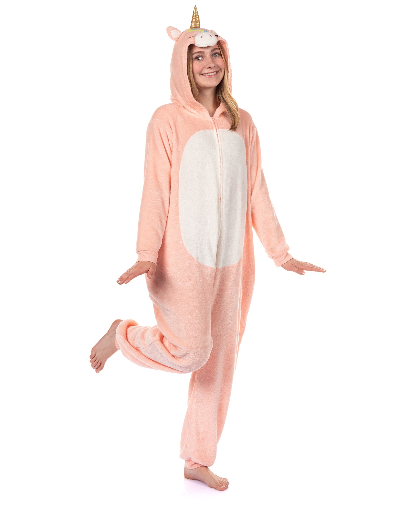 Squishmallows Union Suit Girls' Kigurumi One Piece Pajamas (Unicorn, 10/12)