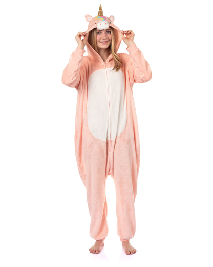 Squishmallows Union Suit Girls' Kigurumi One Piece Pajamas (Unicorn, 18/20)