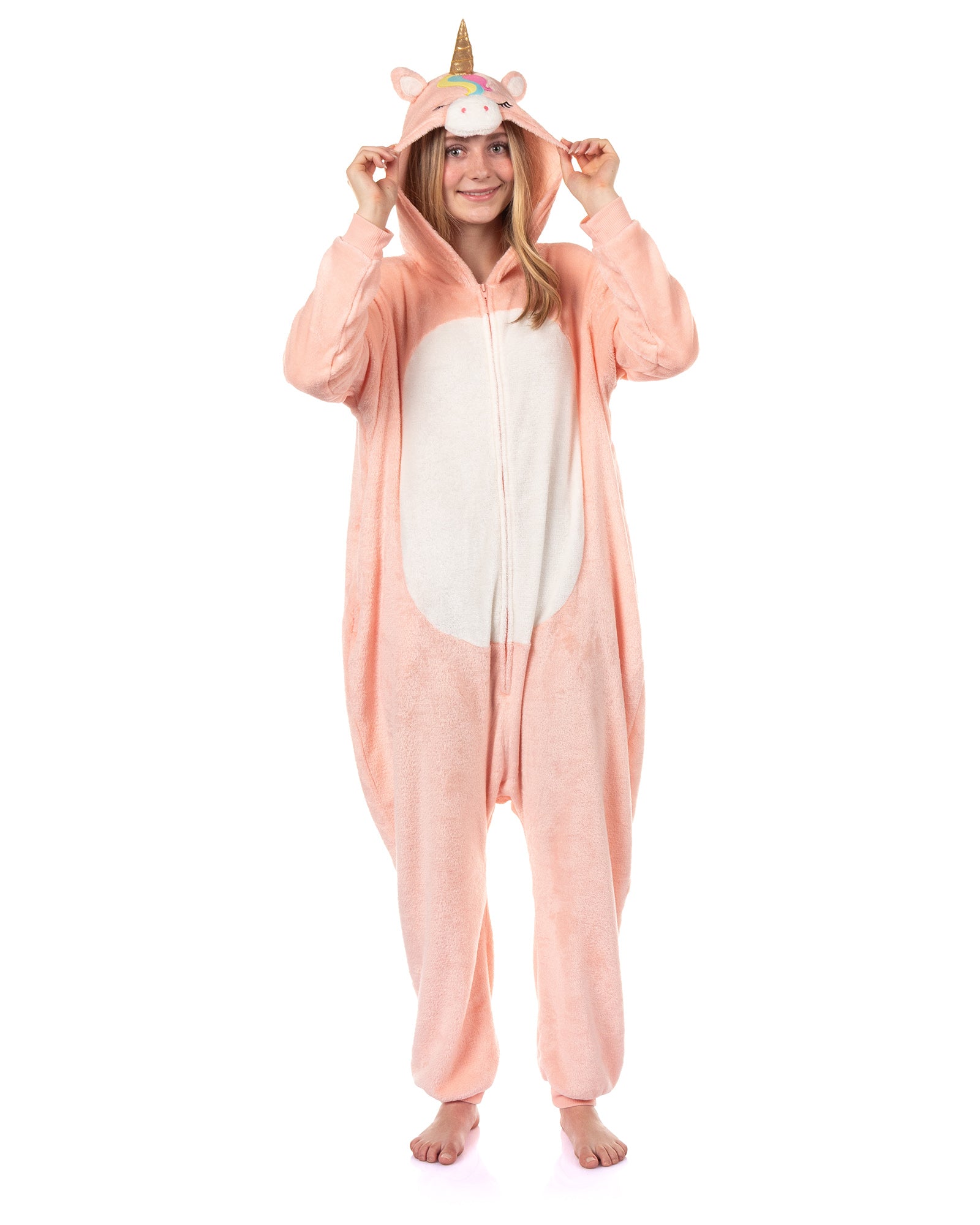 Squishmallows Union Suit Girls' Kigurumi One Piece Pajamas (Unicorn, 10/12)