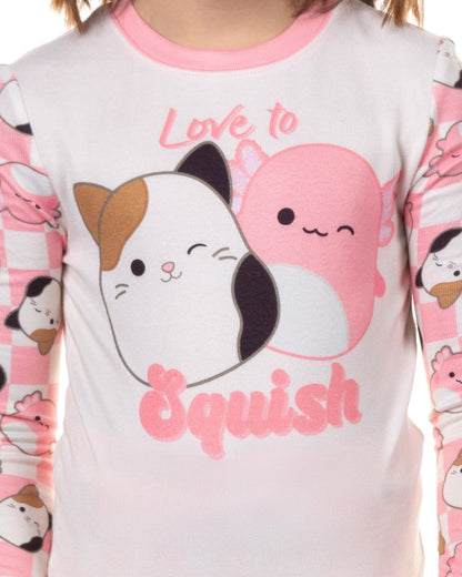 Squishmallows Girls' Love to Squish 2-Piece Tight Fit Pajama Set (10)