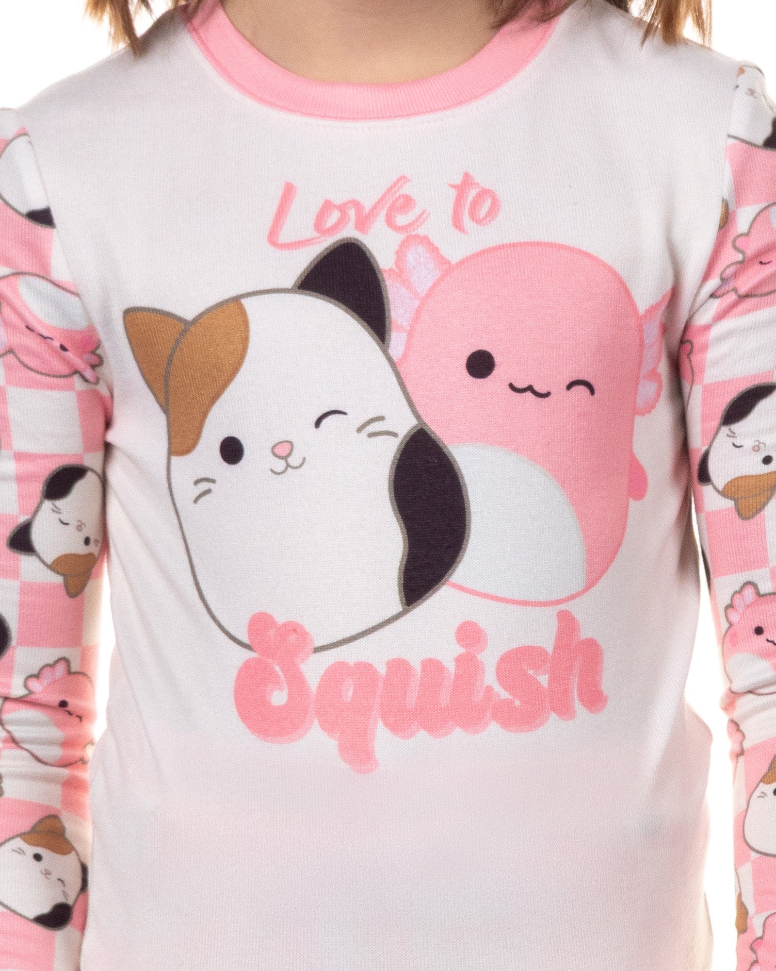 Squishmallows Girls' Love to Squish 2-Piece Tight Fit Pajama Set
