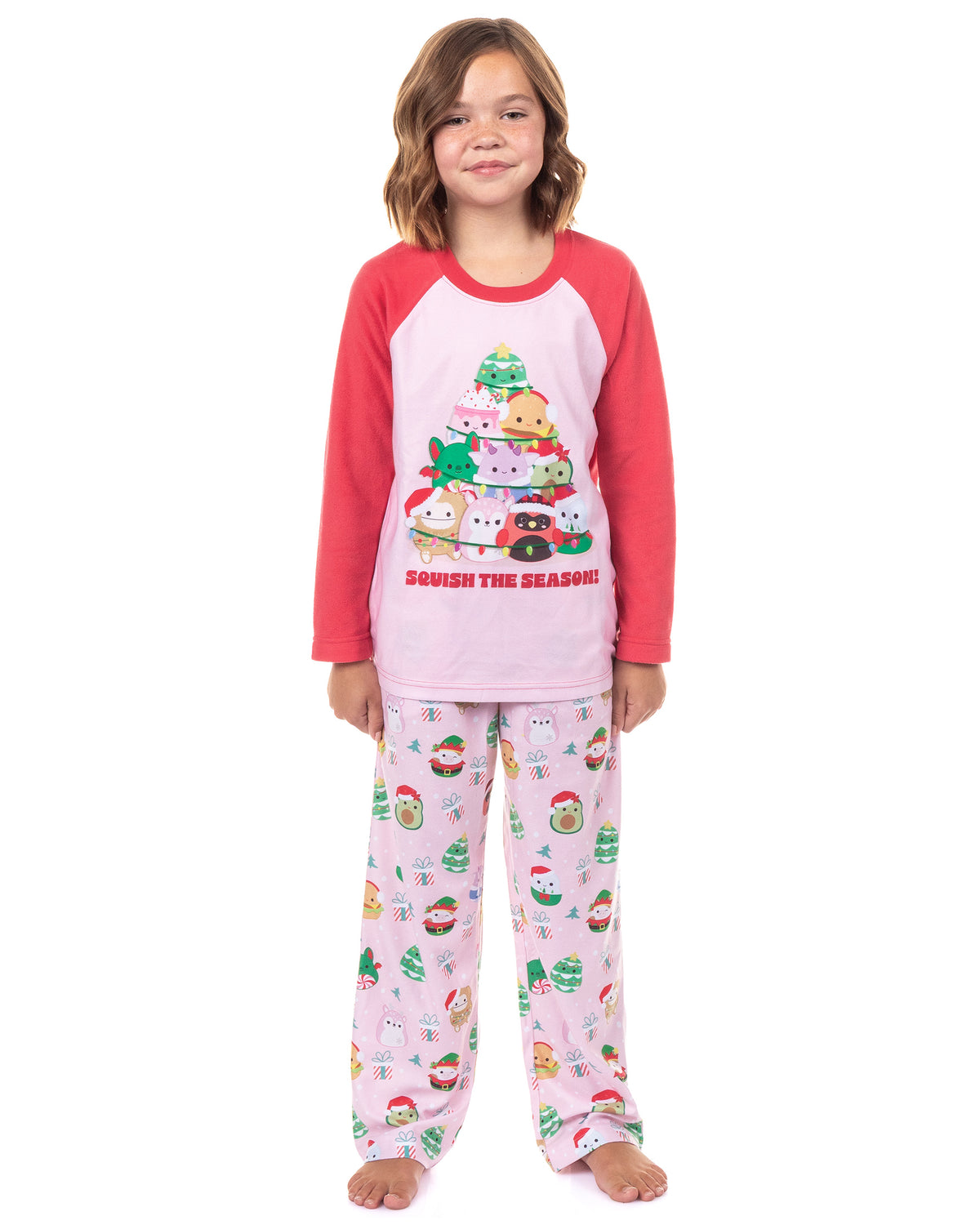 Squishmallows Pajamas Girl's Squish The Season Christmas Sleep Set