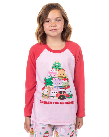 Squishmallows Pajamas Girl's Squish The Season Christmas Sleep Set