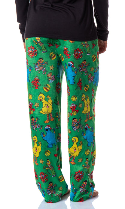 Sesame Street Women's Christmas Elmo Cookie Monster Sleep Pajama Pants