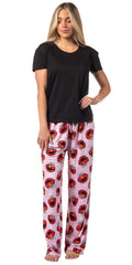 Sesame Street Women's Elmo Muppet Face Tossed Print Sleep Pajama Pants