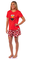 Sesame Street Women's Face Tossed Print Sleep Pajama Set Shorts