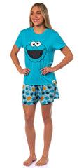 Sesame Street Women's Face Tossed Print Sleep Pajama Set Shorts