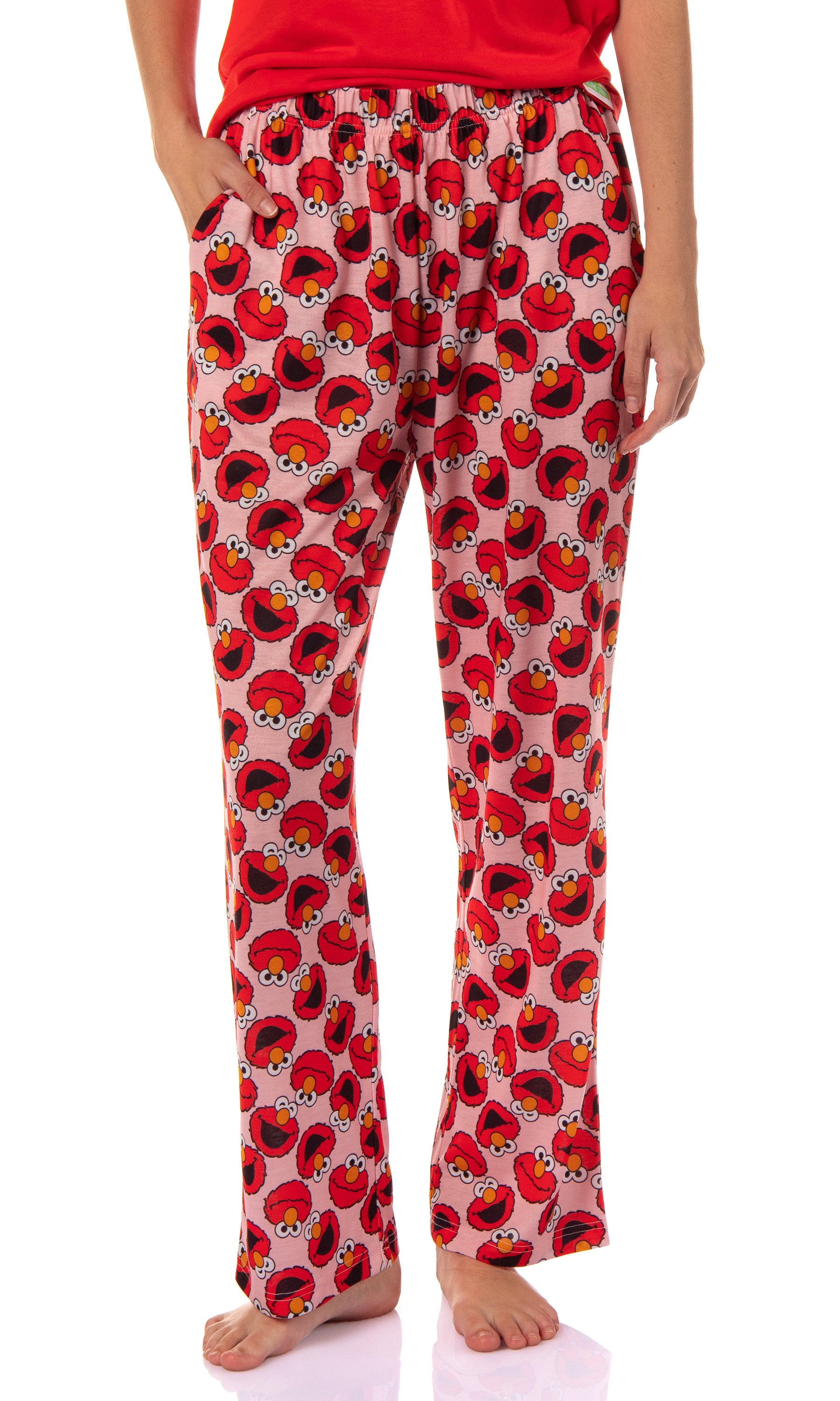 Sesame Street Women's Big Face Tossed Print Character Sleep Pajama Set