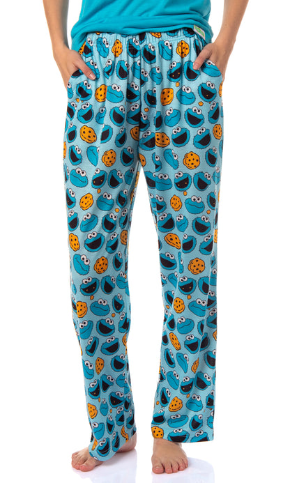 Sesame Street Women's Big Face Tossed Print Character Sleep Pajama Set