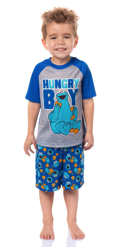 Sesame Street Toddler Boy's Cookie Monster Hungry Boy Sleep Pajama Set Short