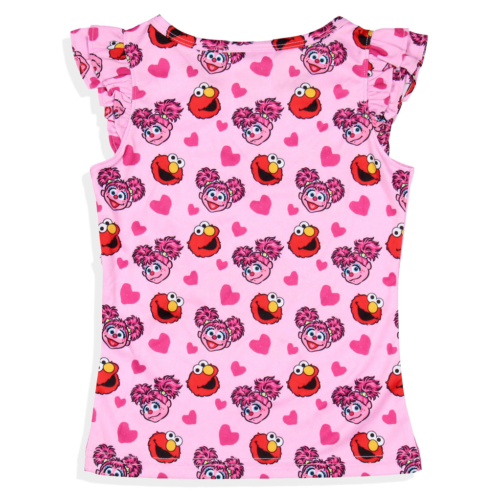 Sesame Street Girls' BFF Elmo Abby Cadabby Sleep Pajama Sleep Set Shor ...