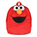 Sesame Street Plush Furry Elmo Smile Face 12 Inch Backpack For Daily Use