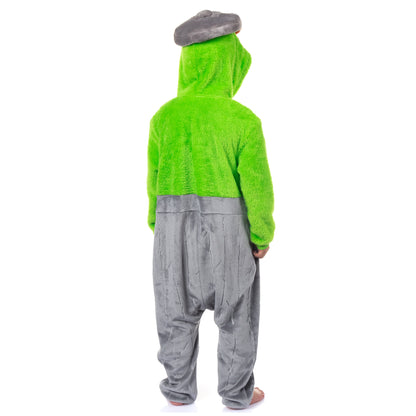 Sesame Street Union Suit Boy's Oscar The Grouch Kigurumi Hooded Pajamas