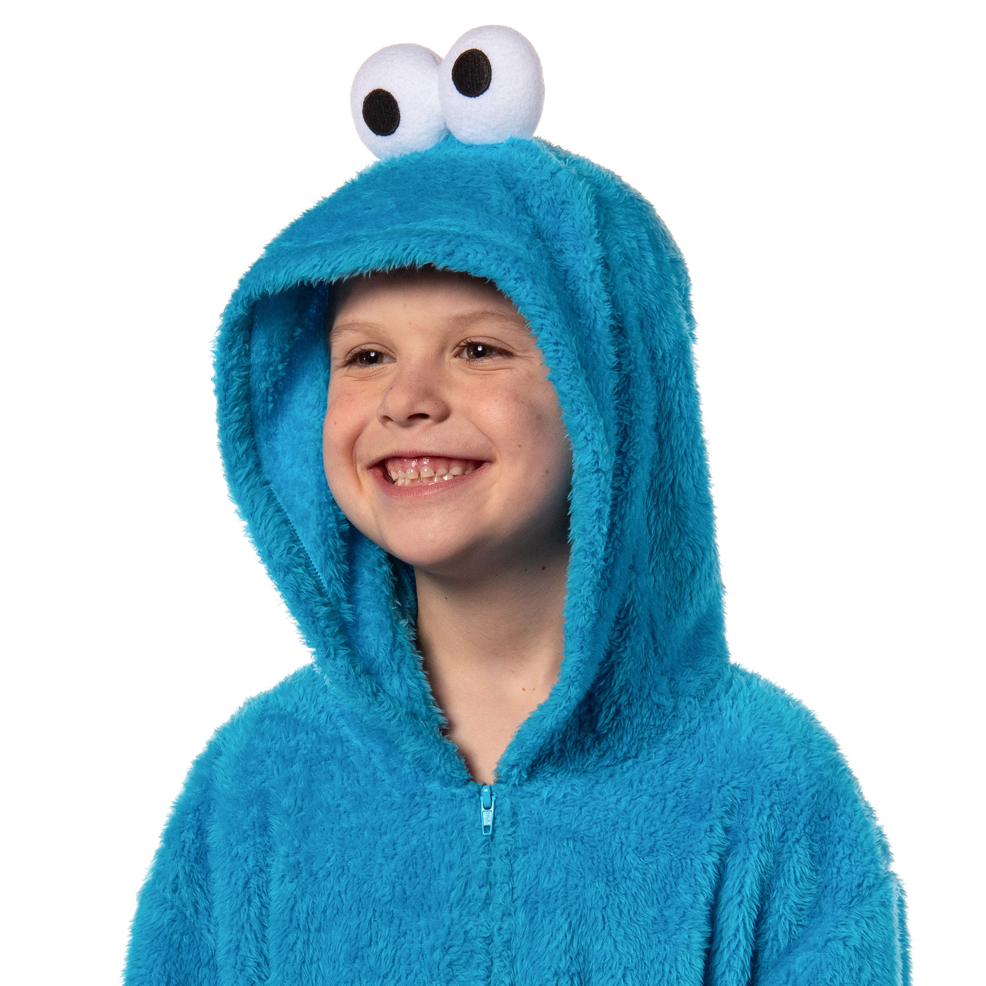 Sesame Street Union Suit Boys' Hooded One Piece Pajama (Cookie Monster, 18/20)