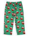 Sesame Street Kid's Elmo Christmas Wreath 2-Piece Long Sleeve Fleece Raglan Pajama Set Sleep Loungewear Boys Girls