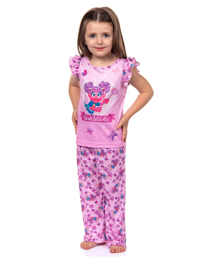 Sesame Street Toddler Girls' Abby Cadabby Ruffle Pant And Shirt Pajama Set