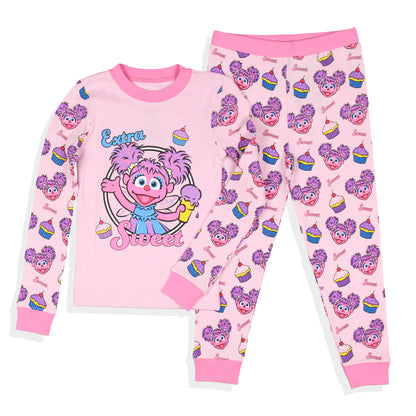 Sesame Street Toddler Girls' Abby Cadabby Extra Sweet 2 Piece Long Sleeve Pajama Set (5T)