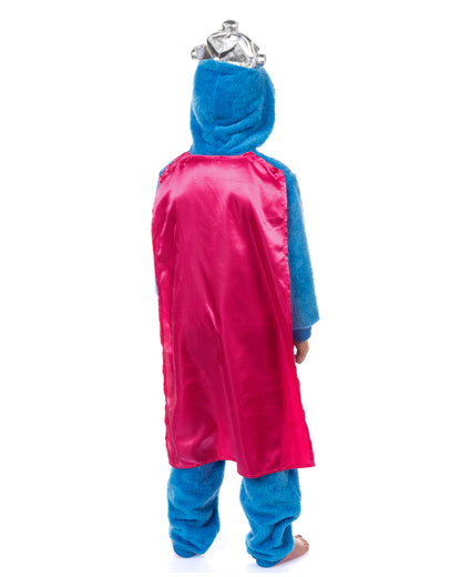 Sesame Street Union Suit Super Grover Boy's Full Zip Hooded Pajamas
